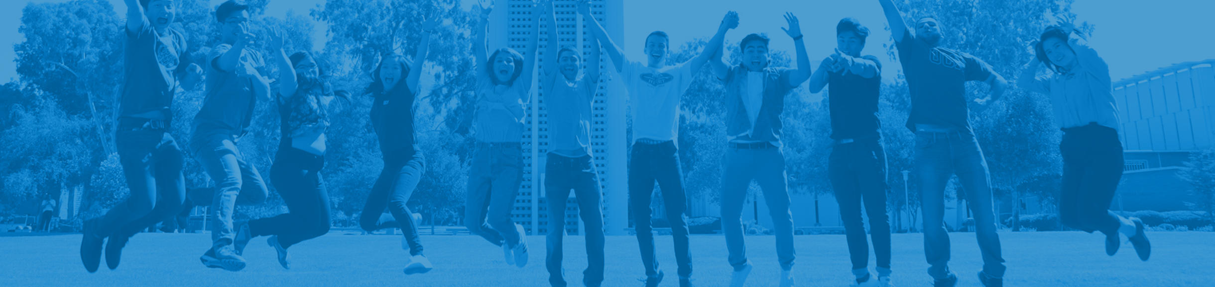 Ambassadors jumping by Bell Tower