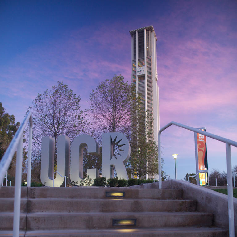 UCR Sign at Sunset