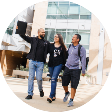 students walking at Watkins